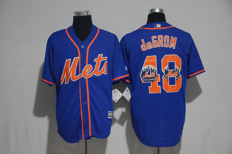 2017 MLB New York Mets #48 Degrom Blue Fashion Edition Jerseys->new york yankees->MLB Jersey